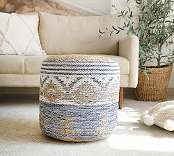 Azul Woven Jute Pouf