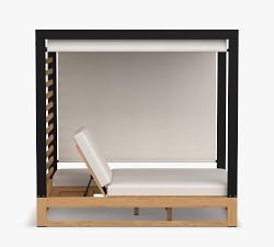 Malibu Metal &amp; Teak Outdoor Daybed with Canopy