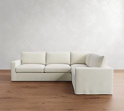 Westwood Square Arm Slipcovered 3-Piece Sectional (117")