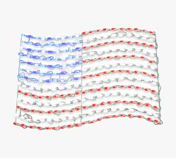 Lit LED Patriotic Flag