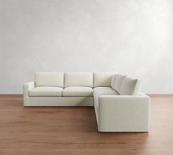 Westwood Square Arm Slipcovered 3-Piece L-Shaped Sectional (117")