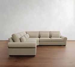 Big Sur Roll Arm Deep Seat 3-Piece L-Shaped Wedge Sectional (129")