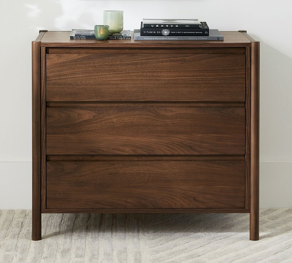 dark brown 3 drawer dresser Genevieve 3 Drawer Dresser Black/Walnut main image 0