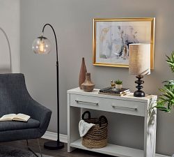 Ellison Textured Glass Globe Floor Lamp (62")