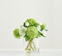 Faux Snowball Floral Arrangement