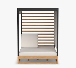 Malibu Metal &amp; Teak Outdoor Daybed with Canopy