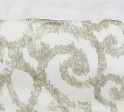 Margot Scroll Organic Percale Duvet Cover