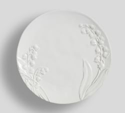 Monique Lhuillier Lily of the Valley Embossed Stoneware Salad Plates - Set of 4