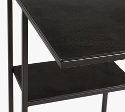 Duke Rectangular Metal C-Table with Shelf (20")