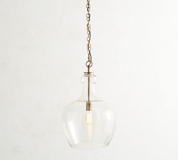 Pottery Barn ガラス/天井照明　① Flynn Recycled Glass Pendant (12