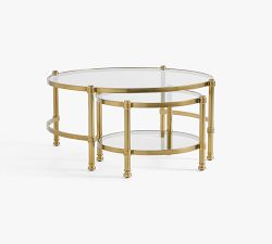 Everson Round Glass Nesting Coffee Tables