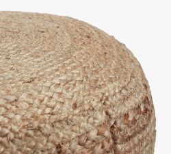Round Hand Braided Jute Pouf