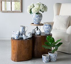 Handcrafted Blue Floral Ceramics