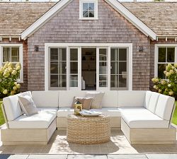 Huntington Wicker Round Outdoor Coffee Table with Storage (34")