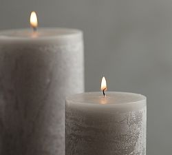 Scented Timber Pillar Candle - Gray Moss