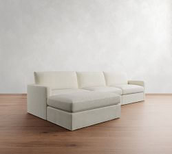 Westwood Slim Arm Slipcovered Modular Chaise Sectional (137")