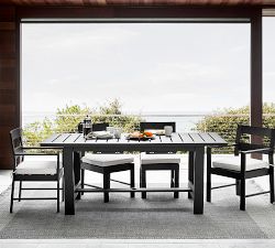 Malibu Metal Extendable Black Dining Table + Chair Dining Set
