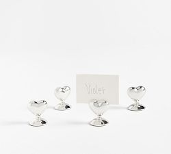 Metal Heart Place Card Holders - Set of 4
