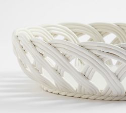 Rustic Woven Ceramic Serving Bowl