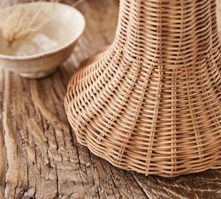 Augustus Round Rattan Table Lamp (28")