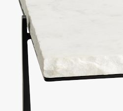 Cori Rectangular Chiseled Marble Coffee Table (42.5")