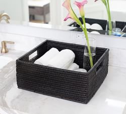 Tava Handwoven Rattan Rectangular Storage Basket