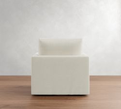 Westwood Slim Arm Slipcovered Swivel Chair