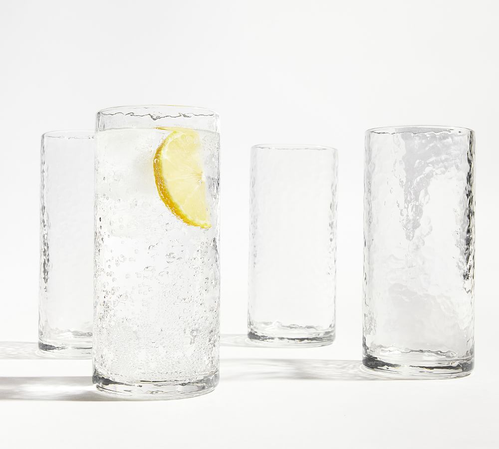 Hammered Outdoor Tumblers - Set of 4 - Clear