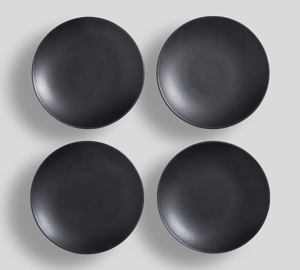 Mason Stoneware Appetizer Plates - Set of 4 - Set of 4 - Charcoal