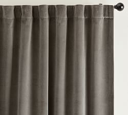 Open Box: Velvet Twill Blackout Curtain, 50 x 120" - Flagstone