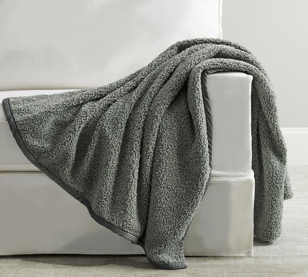 Cozy Teddy Faux Fur Throw - 60 x 80", Sage