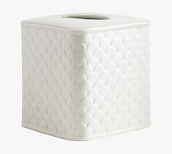 Open Box: Jolie Porcelain Bathroom Accessories, Tissue Box - White