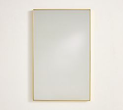 Open Box: Linden Rectangular Mirror, Vintage Brass