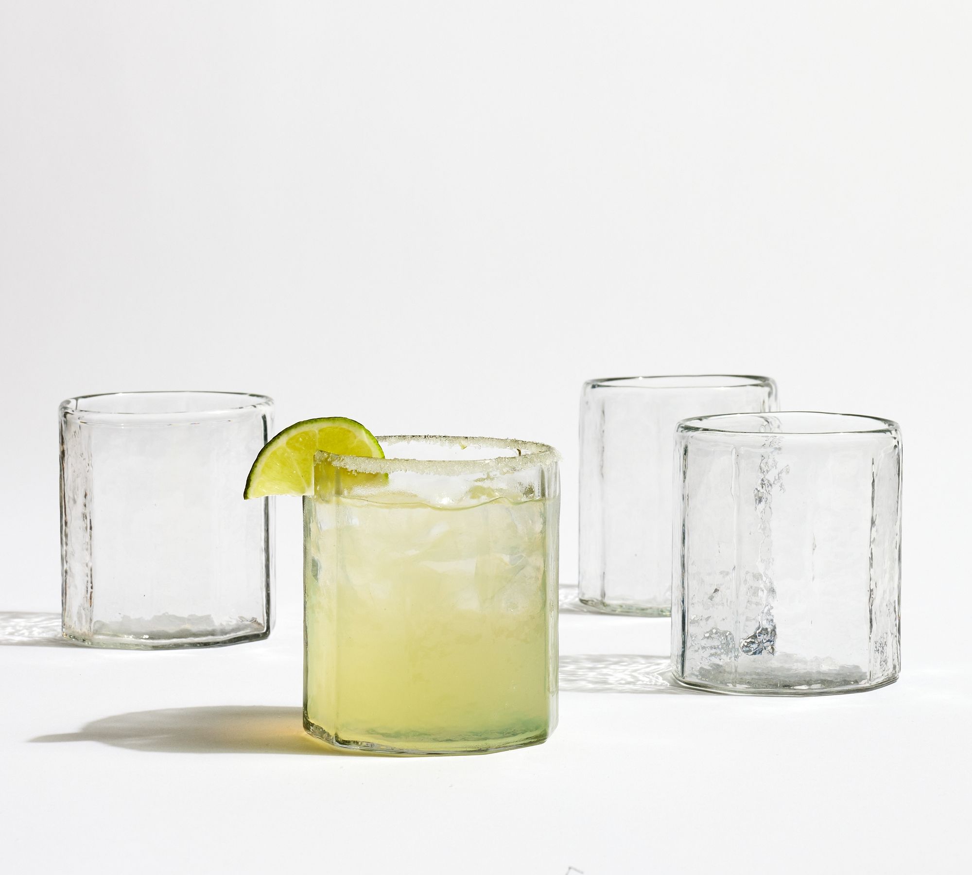 Hammered Handcrafted Tumblers - Set of 4 - Set of 4 - Clear