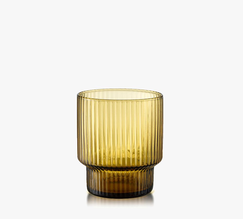 Carousel Double Old Fashioned Glasses - Set of 4 - Set of 4 - Amber