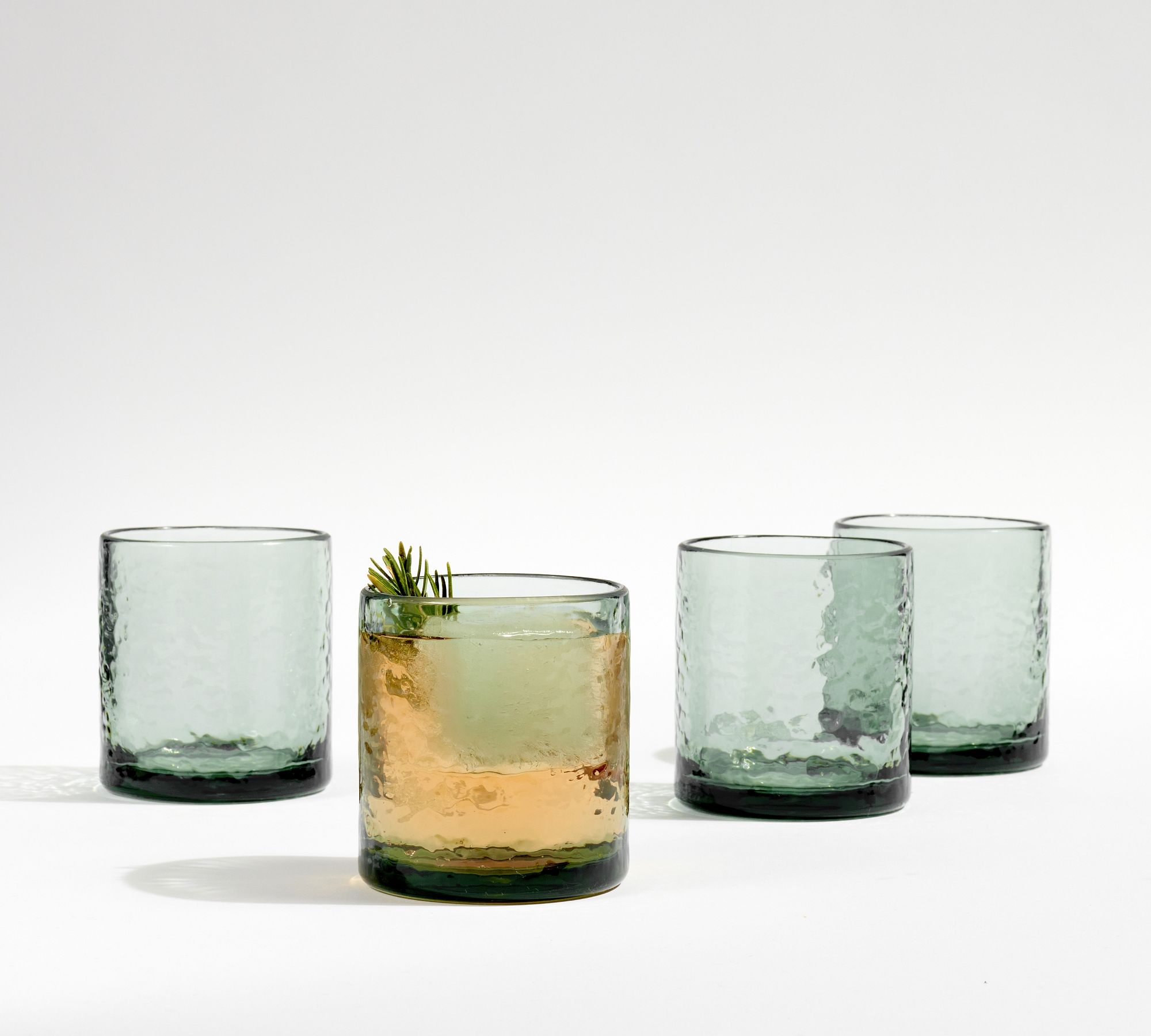 Hammered Outdoor Tumblers - Set of 4 - Mist Blue