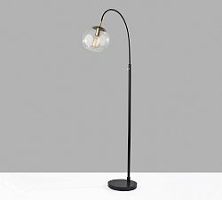 Ellison Textured Glass Globe 62" Floor Lamp, Dark Bronze