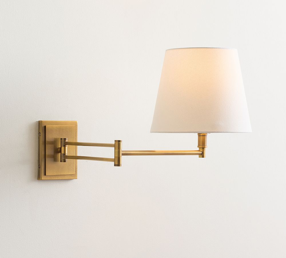 Leah Iron Swing Arm Sconce (14") - Vintage Brass