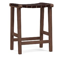 Open Box: Fenton Leather Backless Counter Stool (24.5") - Statesville Espresso, Coffee Bean