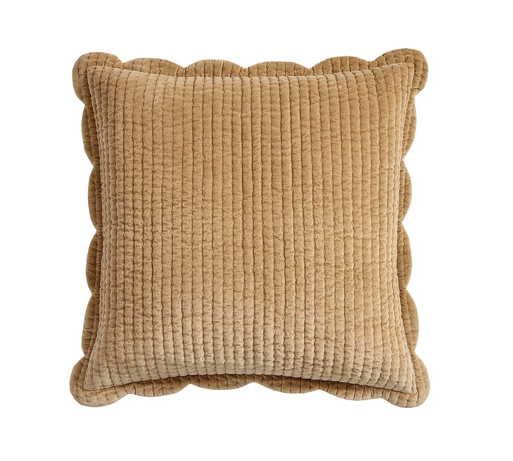 Velvet Scallop Edge Reversible Quilt - Bronze, Euro