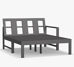 Open Box: Indio Metal Outdoor Sectional, Right-Arm Double Chaise Frame - Slate