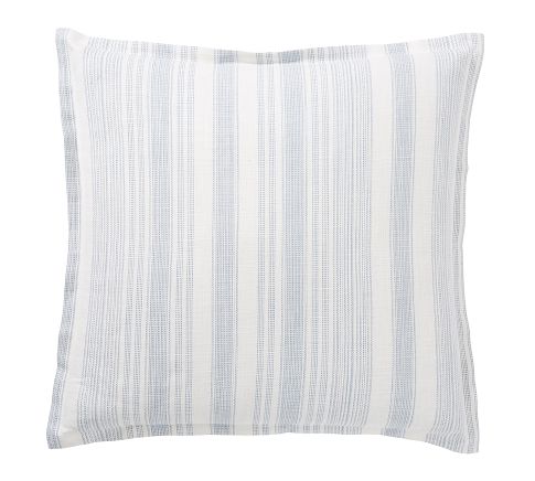 Hawthorn Striped Cotton Sham, Chambray, Euro