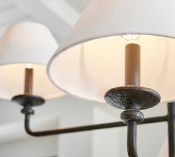 Easton Forged-Iron Shaded Chandelier (49")