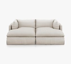 Enzo Slipcovered Double Chaise Sectional