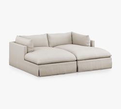 Enzo Slipcovered Double Chaise Sectional