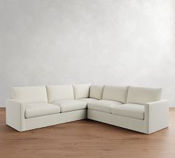 Westwood Slim Arm Slipcovered 3-Piece L-Shaped Sectional (118")