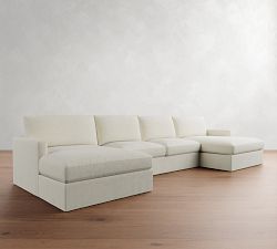 Westwood Slim Arm Slipcovered Double Chaise Sectional (173"&ndash;185")