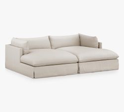Enzo Slipcovered Double Chaise Sectional