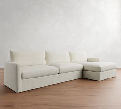 Westwood Slim Arm Slipcovered Chaise Sectional (131"&ndash;146")