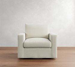 Westwood Square Arm Slipcovered Swivel Chair